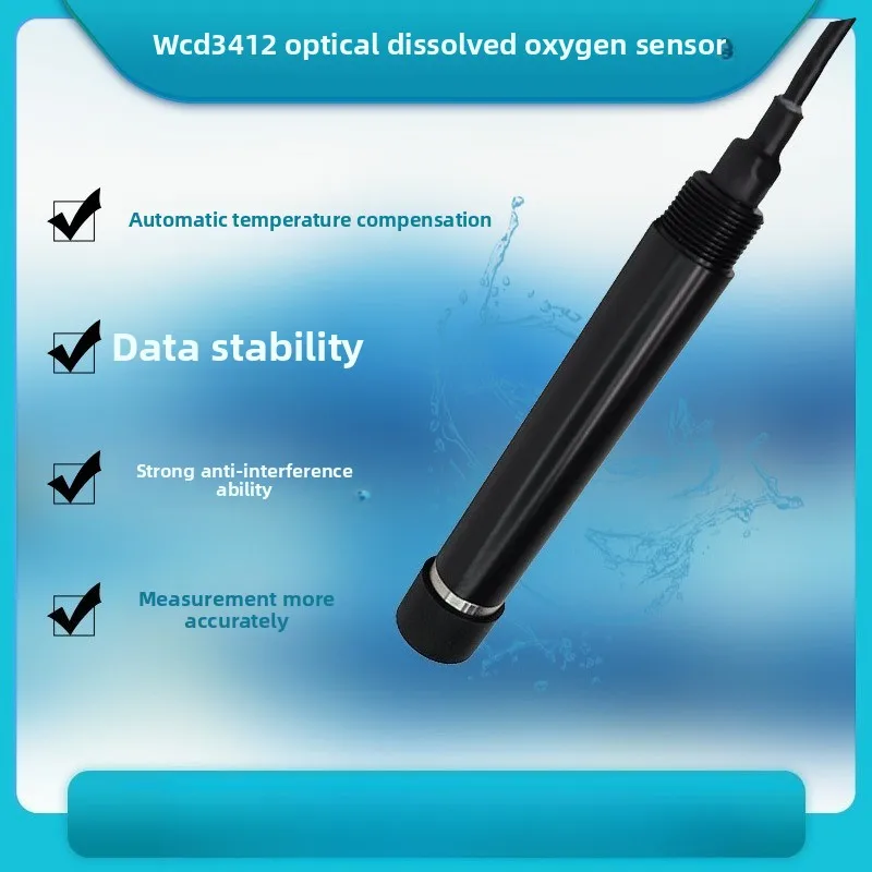 

WCD3412 Water Quality Dissolved Oxygen Sensor Dissolved Oxygen Electrode Dissolved Oxygen Detector for Aquaculture Fermenters