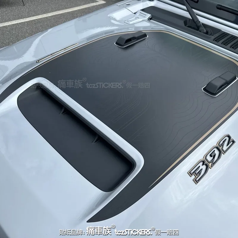 ملصق سيارة غطاء محرك السيارة تعديل المظهر موضة الرياضة ملصق حائط من الفينيل اكسسوارات لسيارة جيب رانجلر روبيكون 392 #2