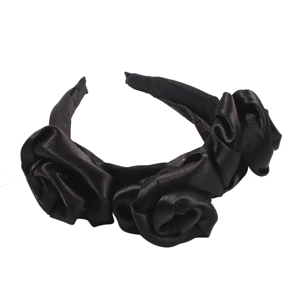 

Легкий и удобный ободок для волос из ткани с розами, черный, для вечеринок, модный, с цветочным узором, для свадеб и маскарадов