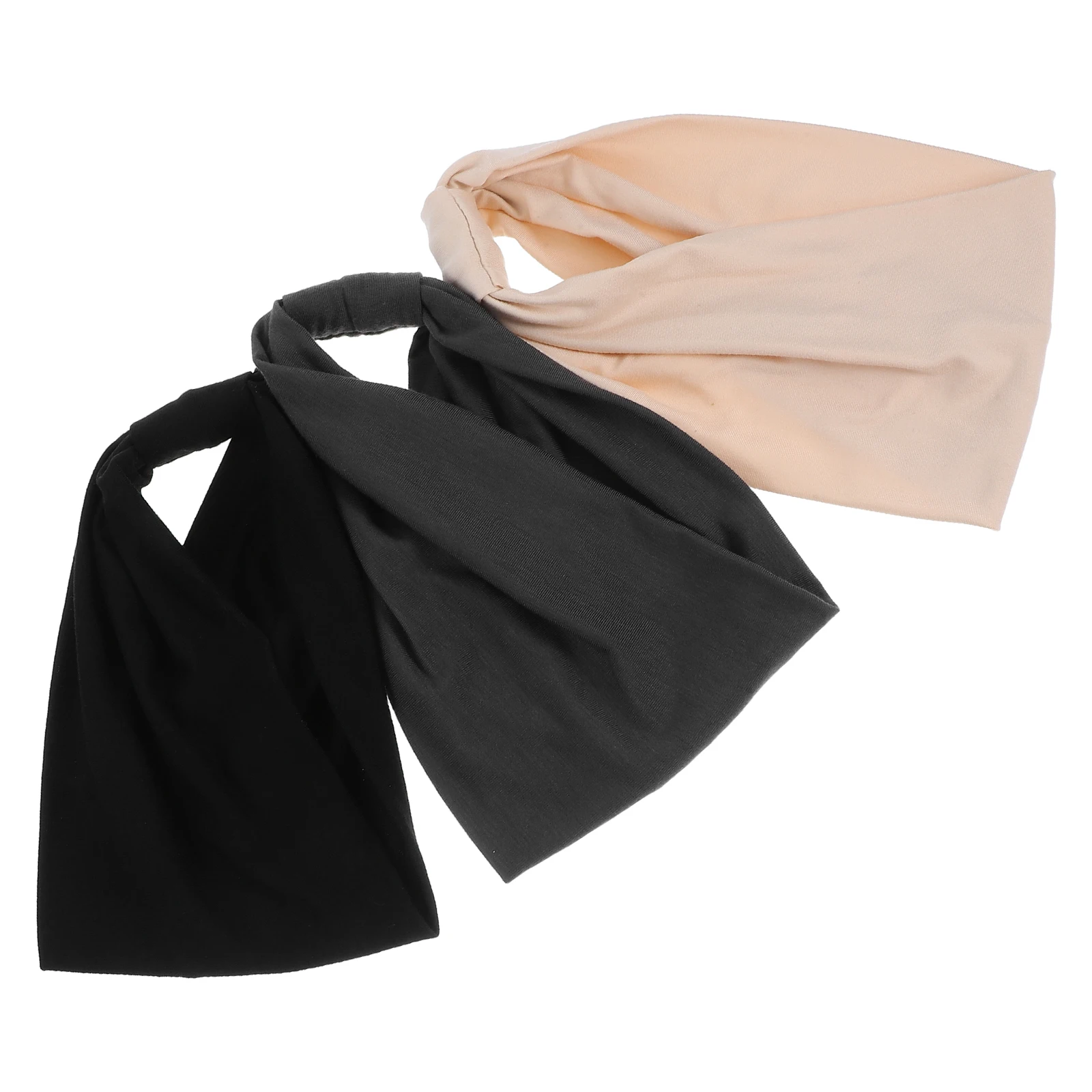 

3pcs Women's Sporty Knot Headbands Wide Elastic Sweat-Wicking Fitness Hairbands for Workout Stretchy Black Hair Band Outdoor