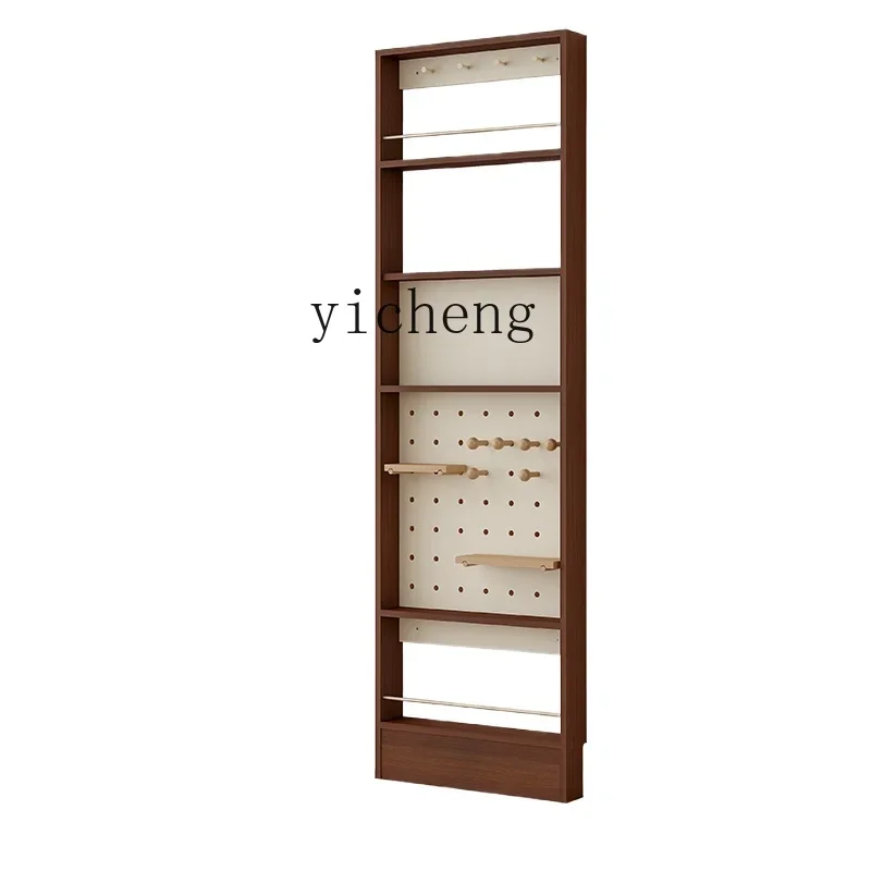 

TQH American door thin cabinet solid wood hole board storage cabinet living room combination cabinet