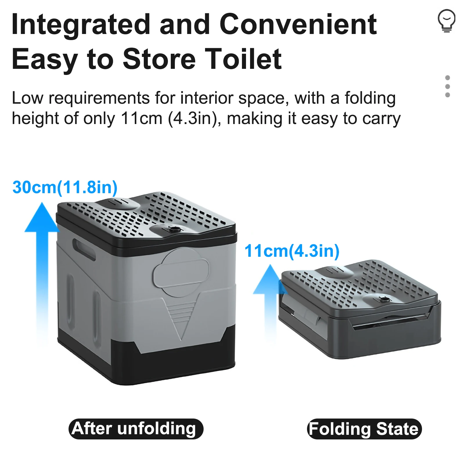 Car Toilet Outdoor Folding Toilet Portable Camping WC Trash Can for Tour Emergency Self-driving Truck Hiking Fishing Long Trip