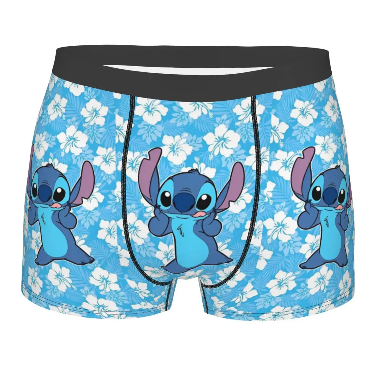 Man Schattige Steek Blauwe Bloem Boxers Nieuwigheid Geschenken Ondergoed Cartoon Short Heren Boxer Slips Quilt Onderbroek Comfortabel