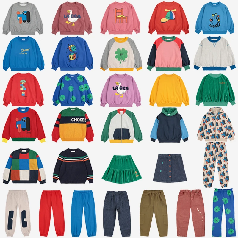 

New autumn and winter children's hoodies, European and American girls' cartoon-patterned wool pullovers and boys' sportswear