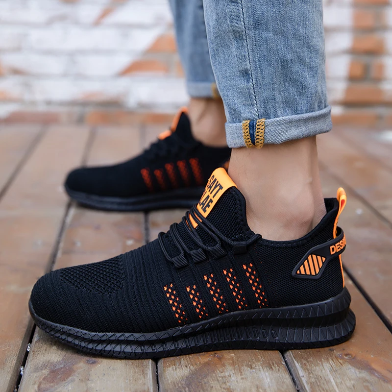 Men Work Boots Anti-stab Safety Sneakers Male Work Safety Shoes Men's Safety Boots Anti-smash Work Shoes with Steel Toe Shoes