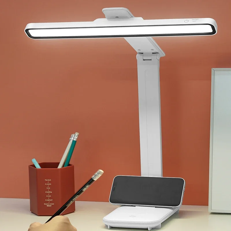 Imagem -02 - Recarregável Magnetic Led Table Lamp Usb Desk Reading Light Proteção para os Olhos Iluminação do Quarto de Estudo Dobre Rodar Luzes Noturnas