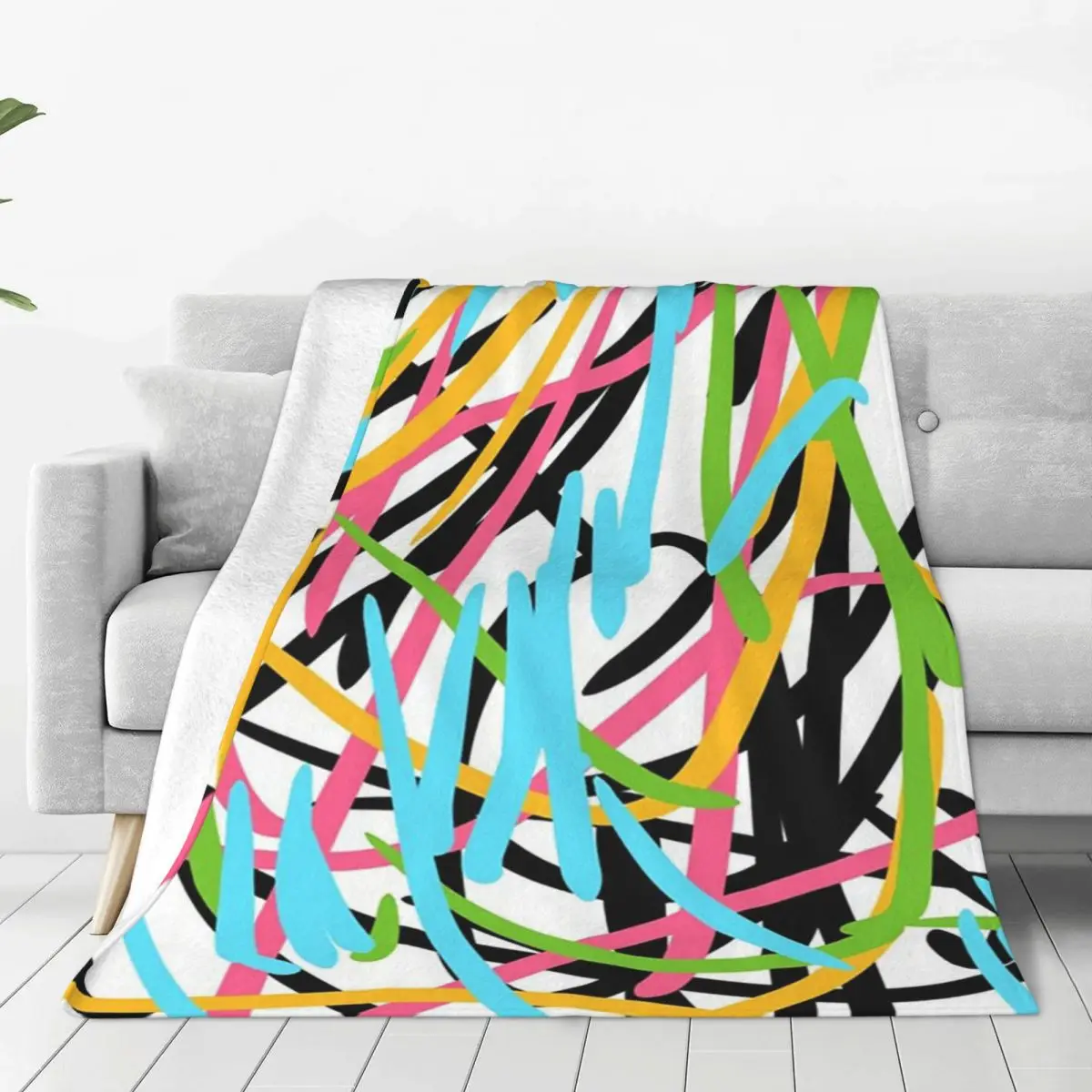 

Beautiful Colorful Lines Blankets Fleece Lightweight Sofa Throw Blankets For Couch Bedding Outdoor Throws Bedspread Quilt