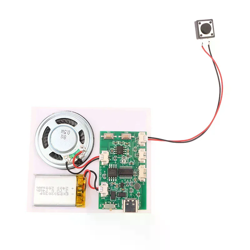 

300s Recording Playback Module Clear Sound Quality Sound Recorder Board Key Control Greeting Card Voice Recorder