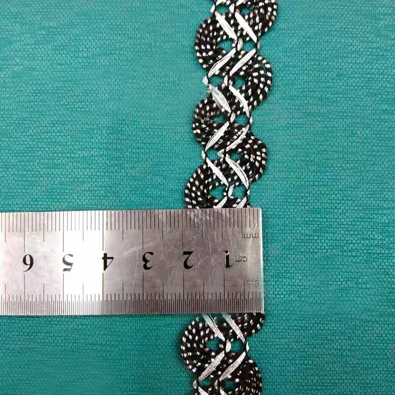 20Yards Black Gold Lace Trim Ribbon Curve Lace Fabric Sewing Centipede Braided Lace Wedding Craft DIY Clothes Accessories Decora