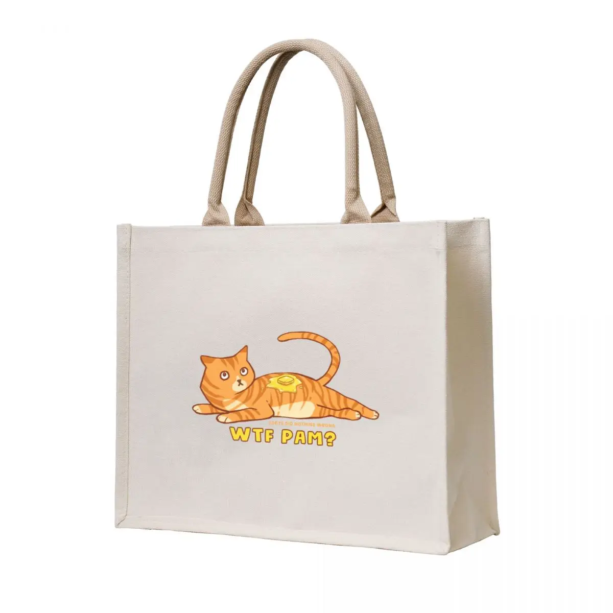 

WTF PAM Jorts Did Nothing Wrong - orange cat with butter Tote Bag woman shopping bag cute pouch bag Lady Women's shopper