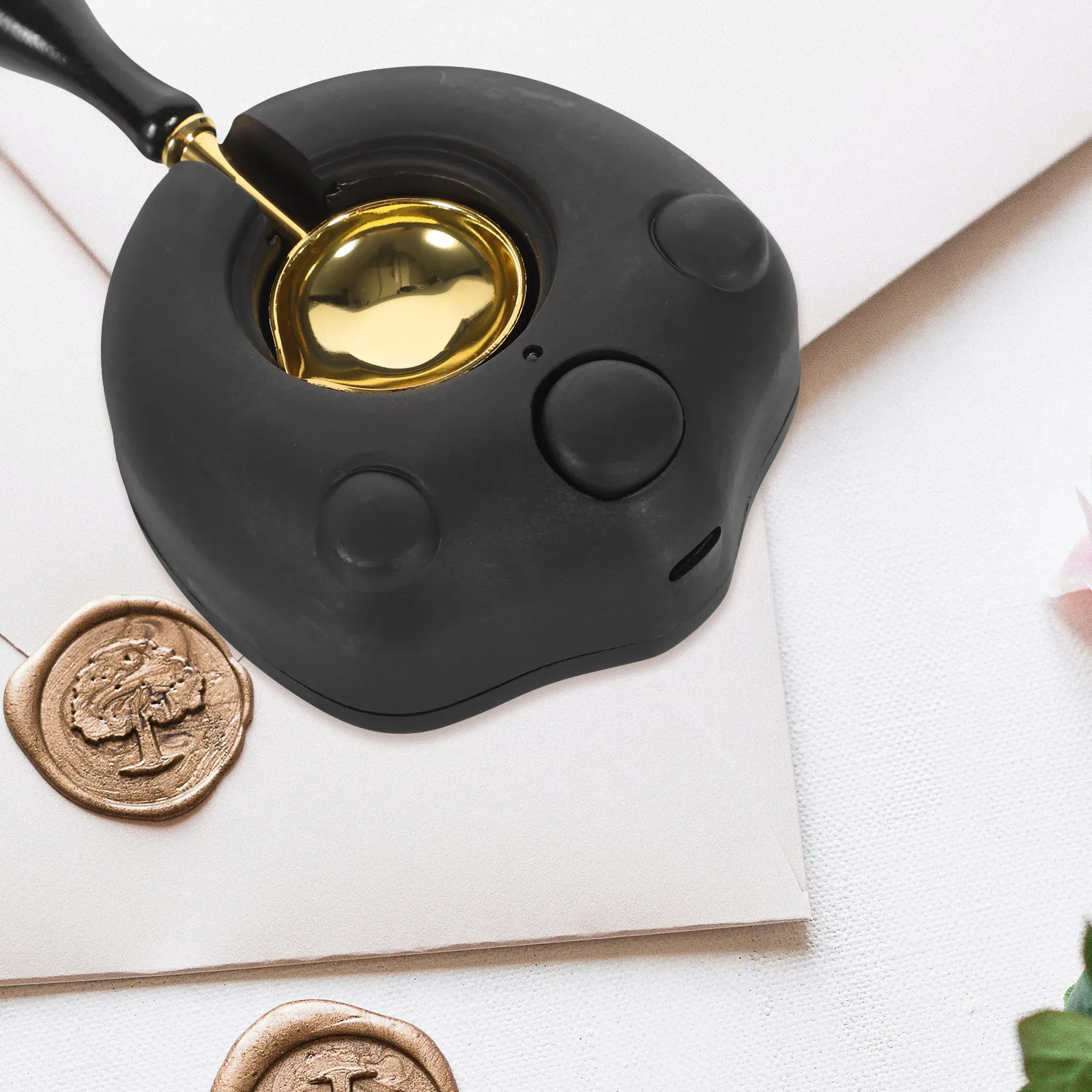 1Set Wax Seal Melter Cat Paw Durable Warmer Stove Spoon Kit Practical DIY Craft Gift Wax for Stamp Melting Stove