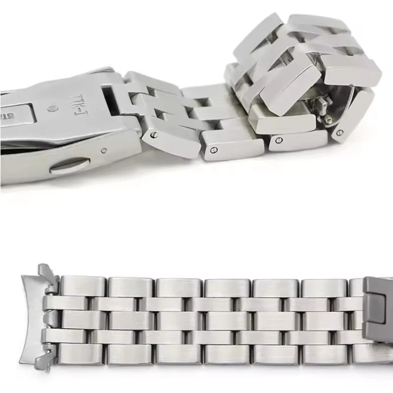 Watch Bracelet For TISSOT 1853 PRC200 T17 T461 T055 T014 Men Fold Clasp Strap Stainless Steel Watch Band Chain 19mm 20mm