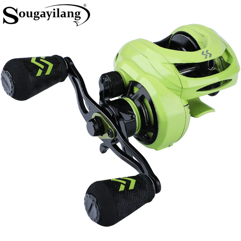 Sougayilang Baitcast Angelrolle 9+1BB Magnetbremse 8,0:1 Hochgeschwindigkeitsgriff im Golfstil Rad 8 kg Max Drag Karpfen Angelrolle