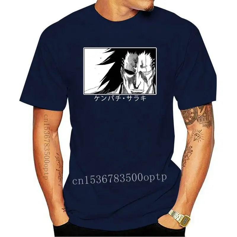 

Fashion New Kenpachi Zaraki T Shirt 100% Pure Cotton Big Size Kenpachi Zaraki Anime Manga Bleach