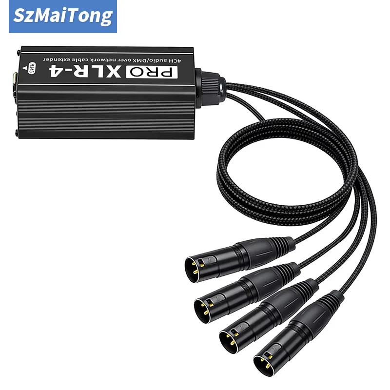 

Кабель-удлинитель PRO XLR-4 4XLR Female RJ45 (4-канальный аудио-DMX) для сцены, студии, живых выступлений, DJ-систем