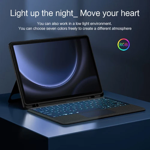 Imagen 2 del producto Funda con teclado mágico para Samsung Galaxy Tab S9 FE 2023 10,9 ""SM-X510 S9 11"" X710 Tab S10 FE 10,9 X520 Tablet cubierta de teclado inteligente