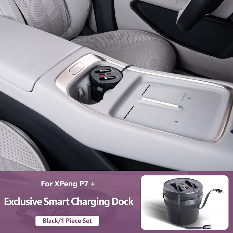 For XPENG P7+ 2025 2026 2027 TAJIAN Super Fast Charging Rack Expansion Dock Car Central Type-C Phone Docking Station Fits view 6