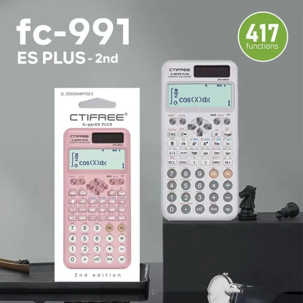 Calculadora científica portátil 991ES Plus-2nd Edition con funda protectora, función 417, calculadora, papelería para estudiantes