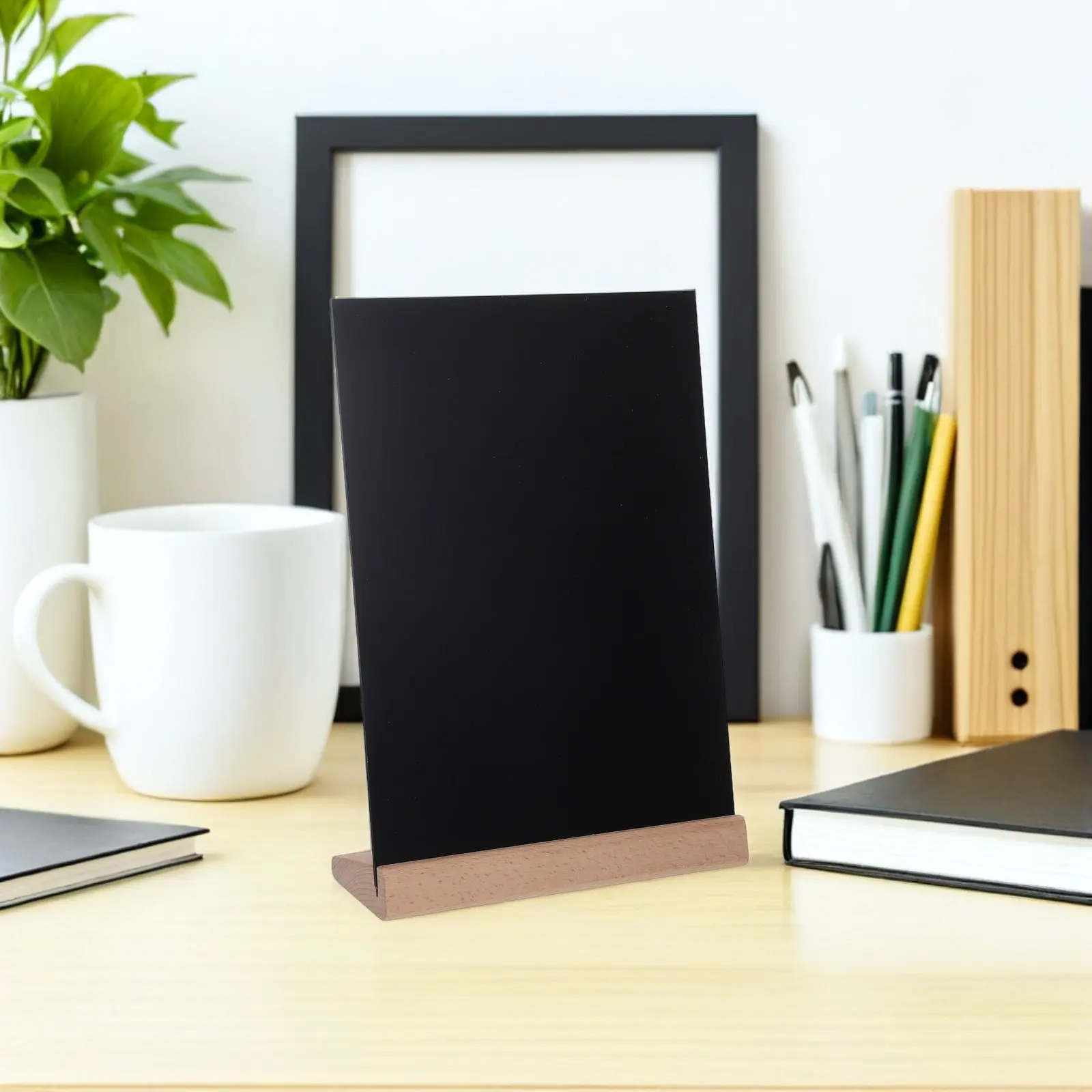 1set-desktop-chalkboard-sign-beech-wood-base-a4-mini-message-writing-board-erasable-tabletop-chalkboard-for-wedding-buffet-food