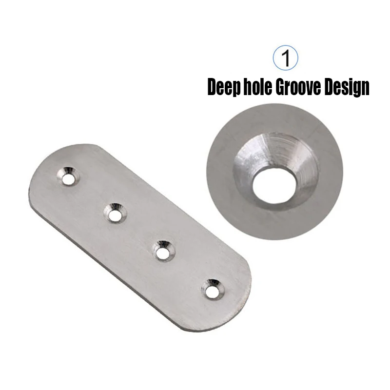 Stainless Steel Corner Bracket, Straight Flat Bracket, One Word Código, Código Móveis, Espessamento Protector, 2 Pcs