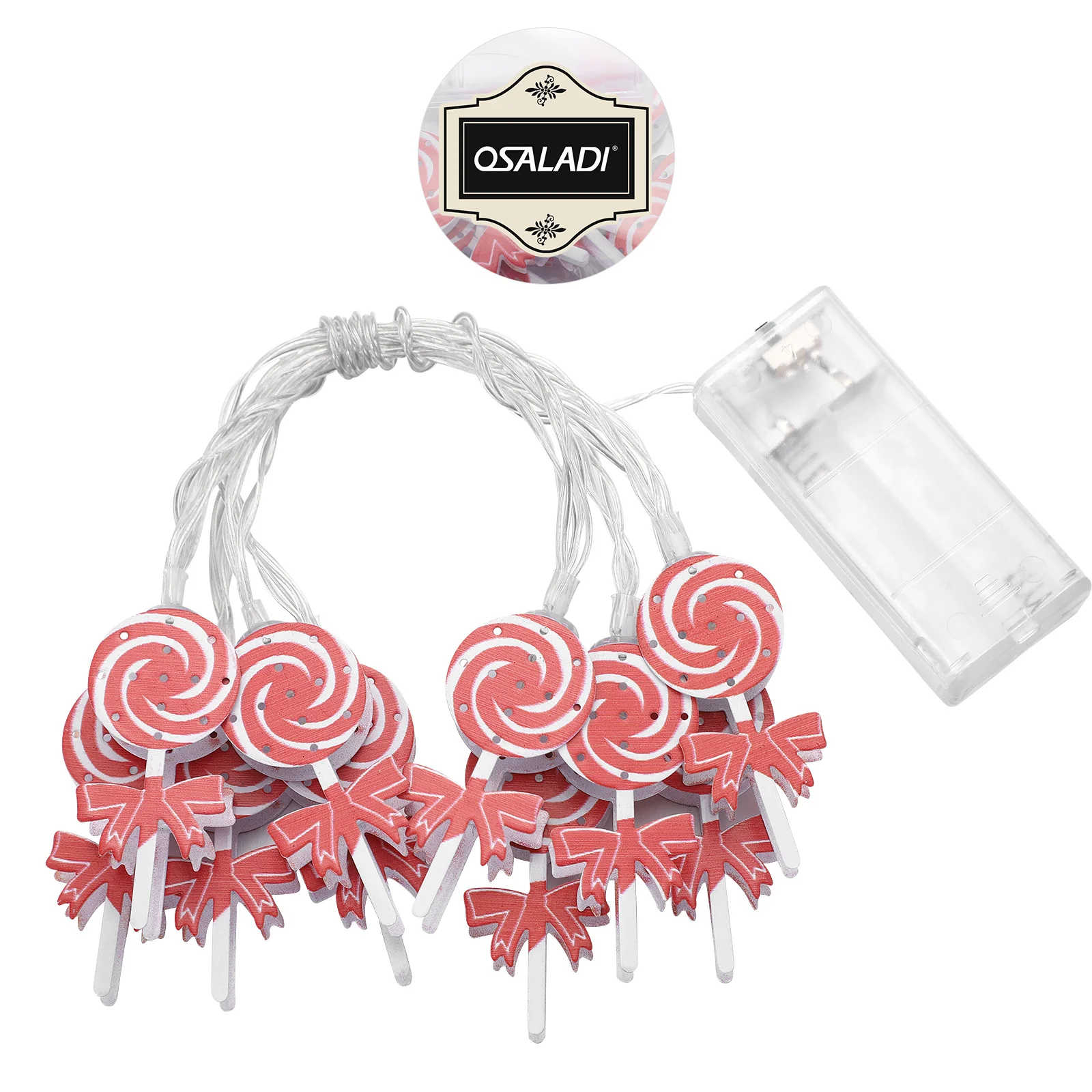 Guirlande lumineuse sucettes de noël en forme de bonbon, 1.65m, 10 led, guirlande lumineuse féerique, décoration intérieure et extérieure Durable, 1 pièce