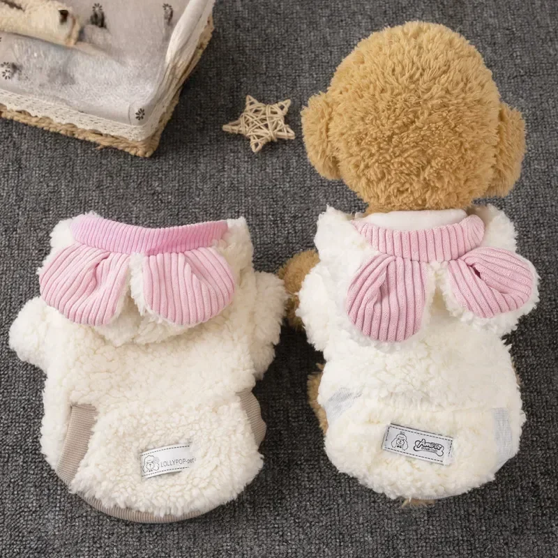 Winter Hoodies Pet For Bears Warm Sweaters Cat Autumn Dog Puppet Ear Hat Clothes Teddy Bomei