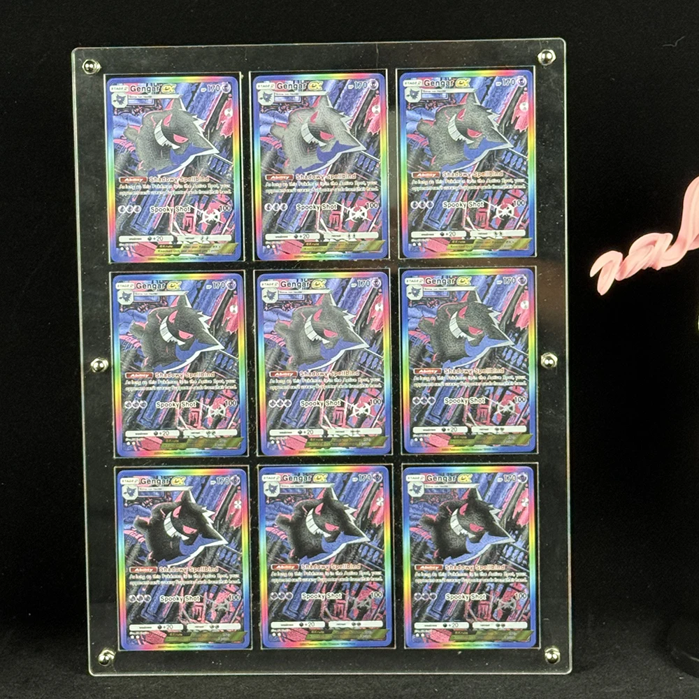 DIY Anime PTCG Pocket Series Collection Card Gengar Ex Spooky Shot English Refractive Color Flash Trading Cards Child Gifts