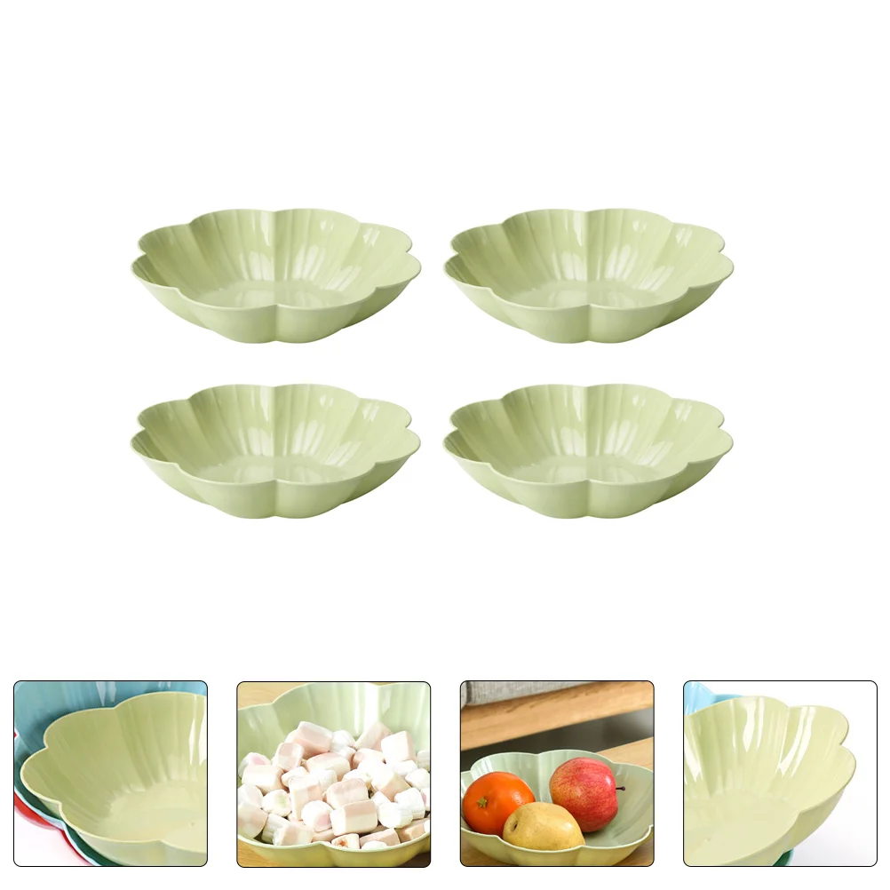 

4 Pcs Fruit Tray Dried Fruits Dish Candy with Lid Mini Snack Storage Snacks Plastic Food Tableware Veggie