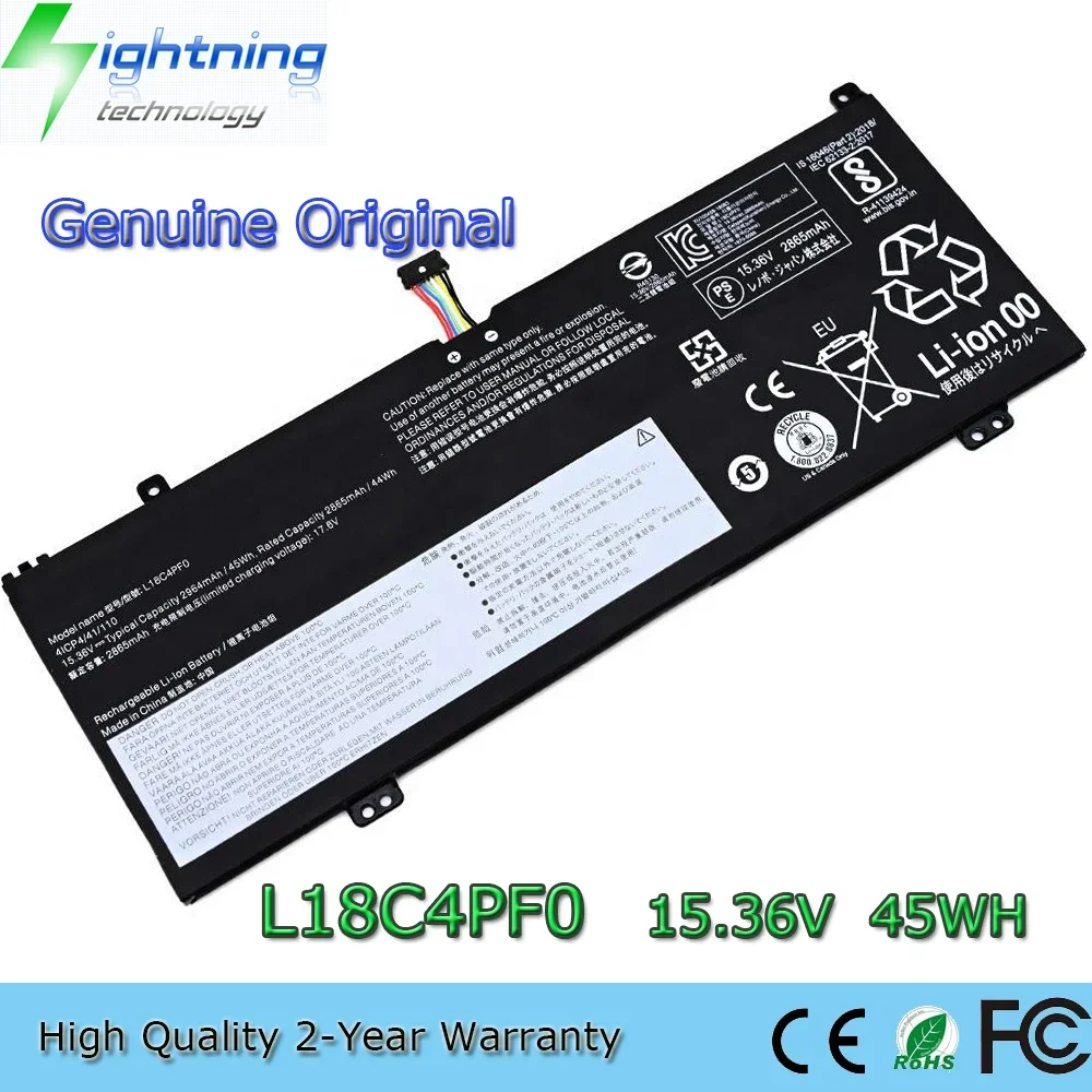 New Genuine Original L18C4PF0 15.36V 45Wh Laptop Battery for Lenovo ThinkBook 13s-IWL 13s-IML 14s-IWL 14s-IML L18M4PF0 etc.