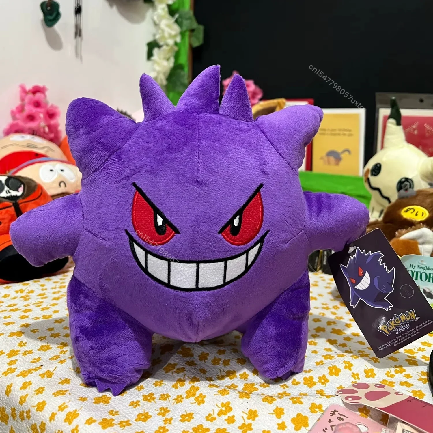 Schattige Gengar pluche knuffel Pokemon Ghost Type karakterpop Zacht paars Gengar Plushie Perfect cadeau voor Pokemon-liefhebbers