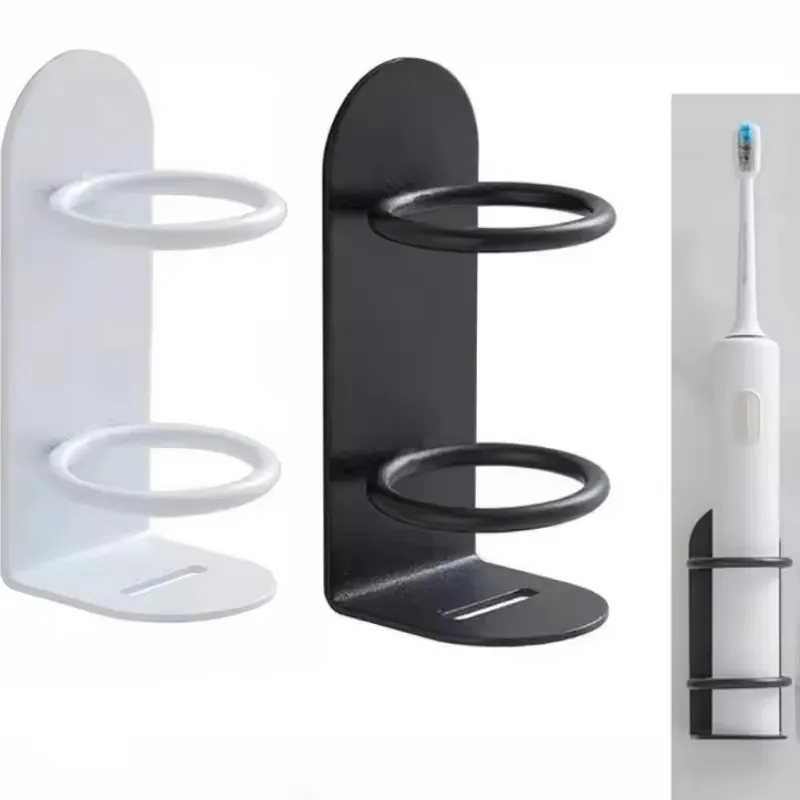 1pc Wall-Mounted Electric Toothbrush Holder Punch-free Razor Circular Holders Storage Shelf Bathroom Toothbrush Organizer