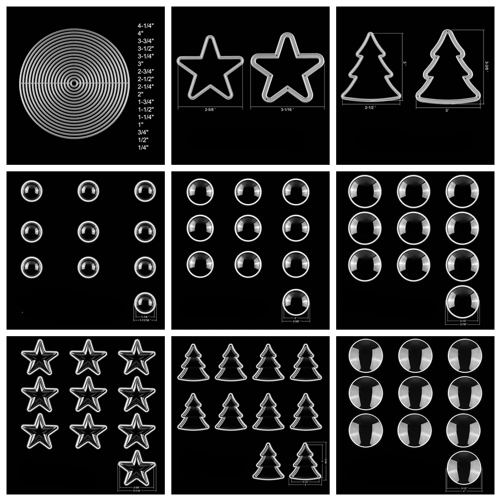 Stars Circles Trees 3D Dimensional Shaker Domes For Christmas Shaker Cards Making Clear Shaker Covers To Add Dimensions 2022 new