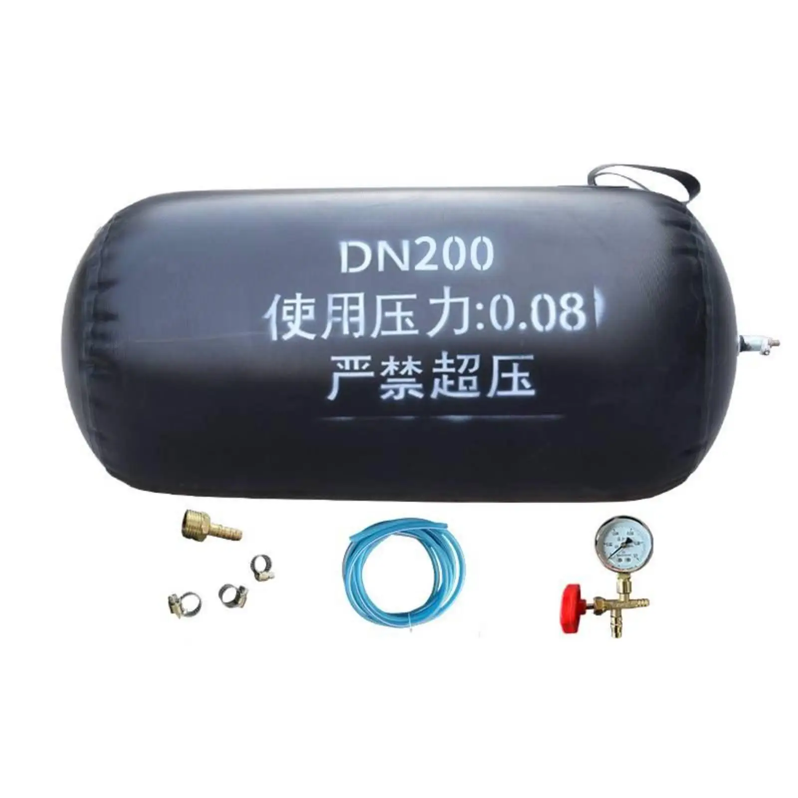 Heavy Duty Inflatable Test Sphere for Pipe Pressure Testing Water Blocking Sealing Leak Repair Tool Rubber Airtight with Copper