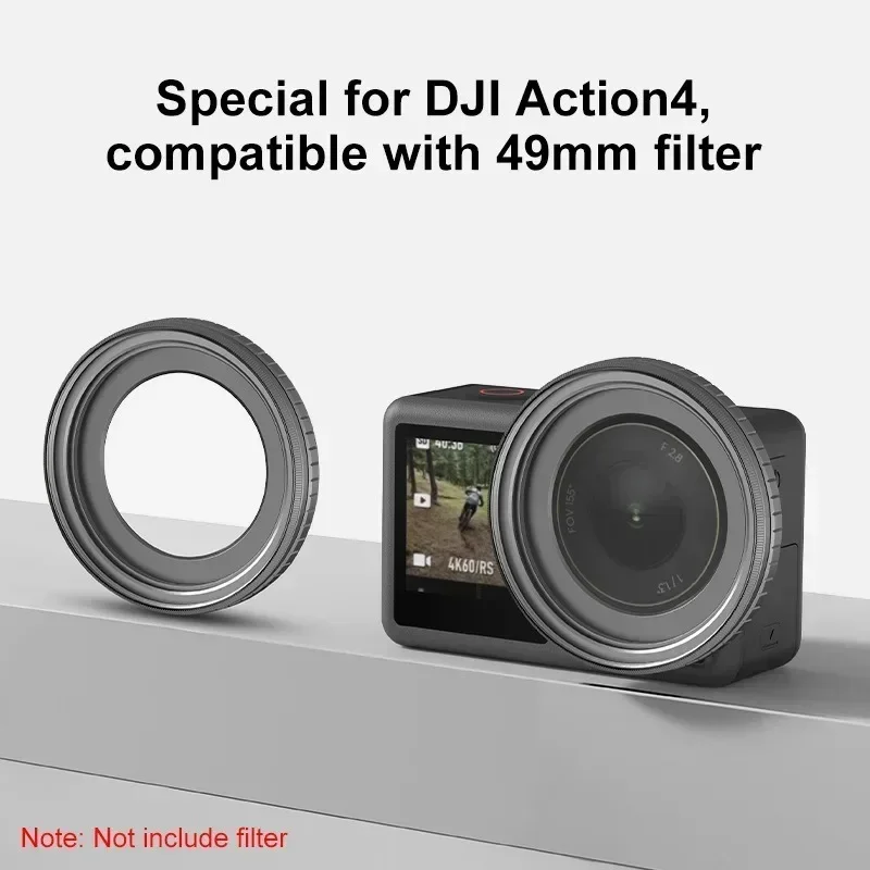 

1pcs Lens Filter Adapter Ring Frame For DJI Osmo Action 4 Camera Metal Filter Holder Accessories