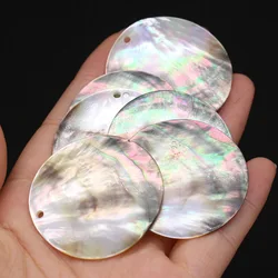 2Pcs New Natural Round Shells For DIY Pendant Jewelry Apparel Accessories Handmade Earrings Seashell Charms Hanging Decor c3566