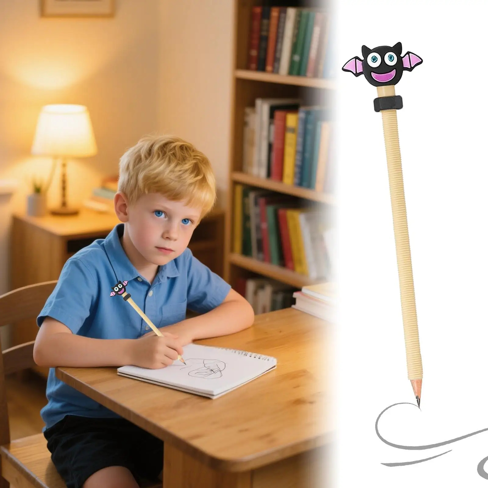 Threaded Fidget Pencil Halloween Threaded Fidget Pen With Sliding Nut Silent Sensory Tool Study Supplies For Special Education