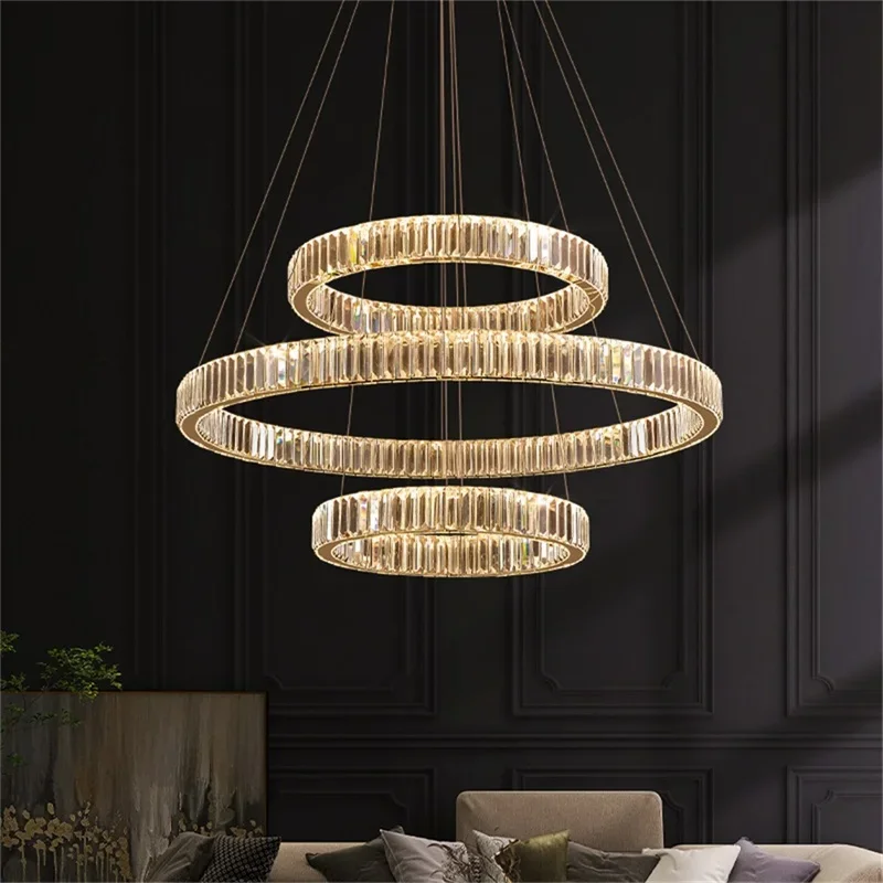 ABEL Modern Pendant Lamp LED Round Luxury Gold Hanging Decorative Chandelier Fixtures For Hotel Living Room