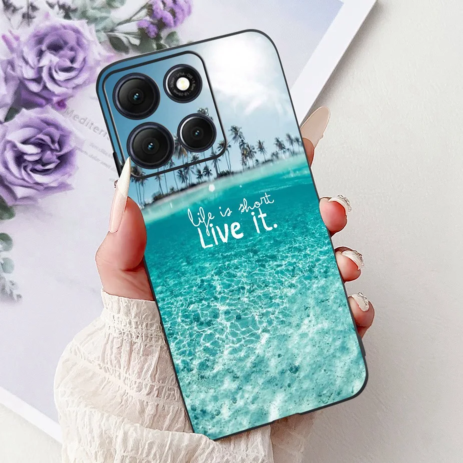 Coiwxmoi Cover per Motorola Moto G86 5G / Moto G86 Power 5G con Cordino 6,67 ,Trasparente Custodia con Laccio Tracolla Corda Catena Cinghia,Ultra Morbido Silicone TPU Antiurto Case, Nero