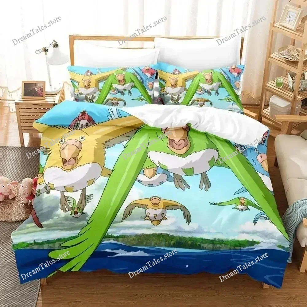 

The Boy and The Heron Bedding Set Single Twin Full Queen King Size Bed Set Adult Kid Bedroom Duvetcover Sets Anime Bed Sheet Set