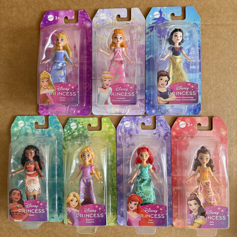Original Disney Princess Mini Princess Snow White Moanna Merida Elsa Anna Miniature Dolls for Girls Christmas Gifts HPL55 Toys