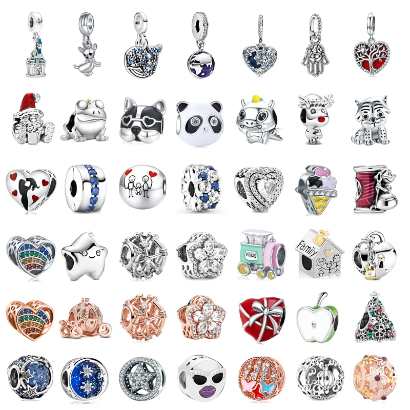 

New Fashion Charms Original Father Christmas Frog Panda Beads For Original Pandora Ladies Bracelet Jewellery Accessories Gift