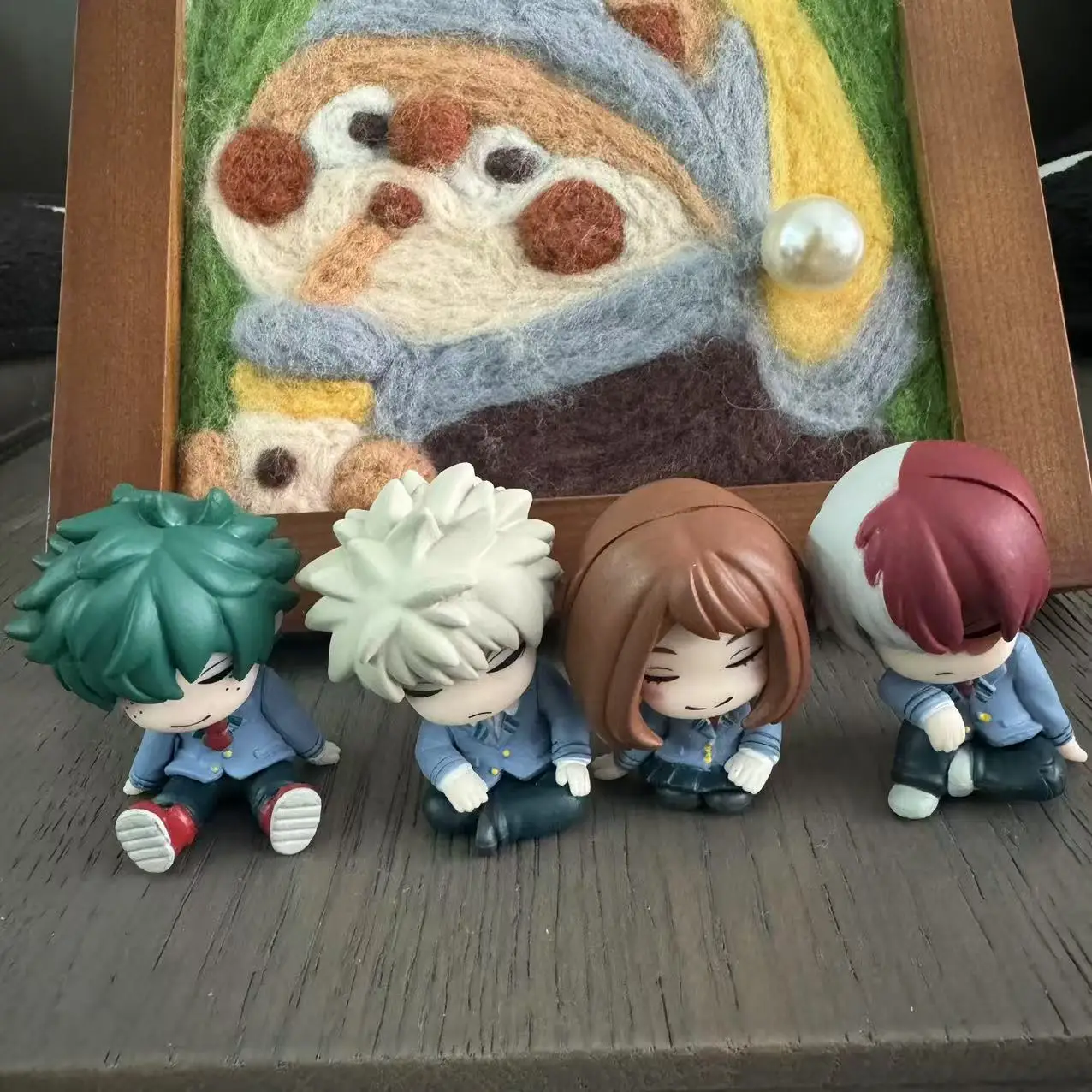 Genuine Gacha Scale Model My Hero Academia Midoriya  Katsuki Todoroki Shoulder To Shoulder Sleep Series Action Figure Toys