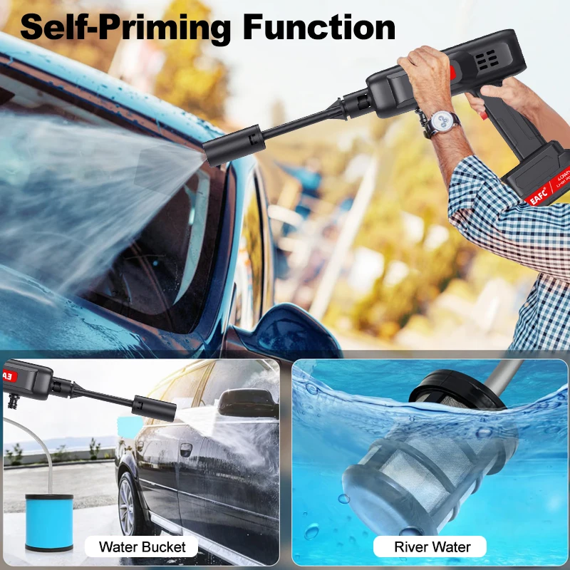 Newest Portable Cordless High Pressure Car Wash Washer Gun Foam Generator Water Gun for Home Garden Car Cleaning Accessories