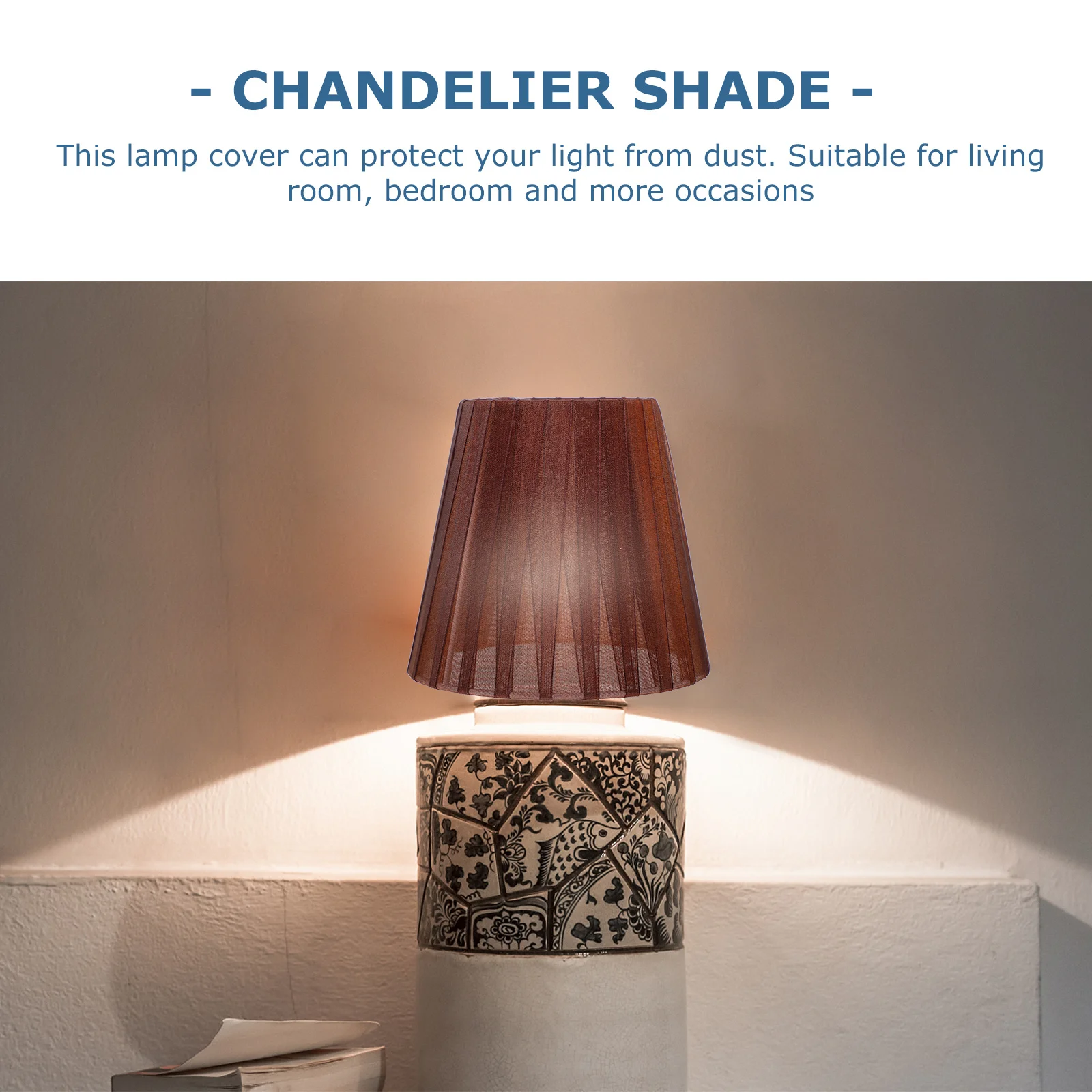 

2pcs Clip Bulb Lamp Shade Translucent Gauze Cloth Art Light Cover For Ceiling Wall Floor Lamp Dust Protection Decorative