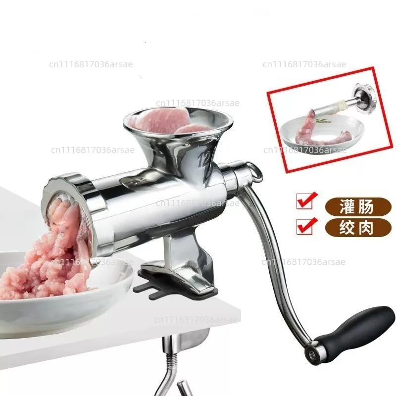 304 Stainless Steel Manual Meat Grinder & Sausage Stuffer, Home Use For Mincing Filling Stuffing