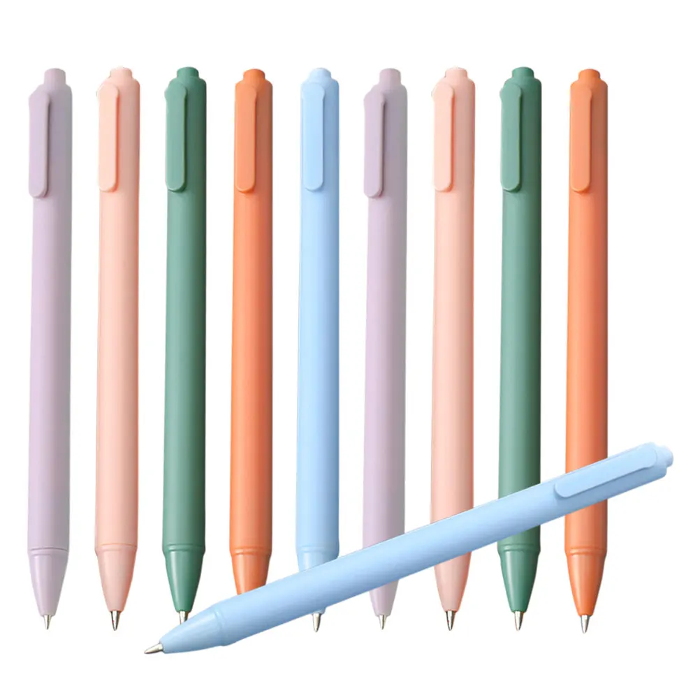 

10pcs Black Gel Smooth Writing Retractable Design Comfortable Grip Pens Office Supplies Student Nurse Pens