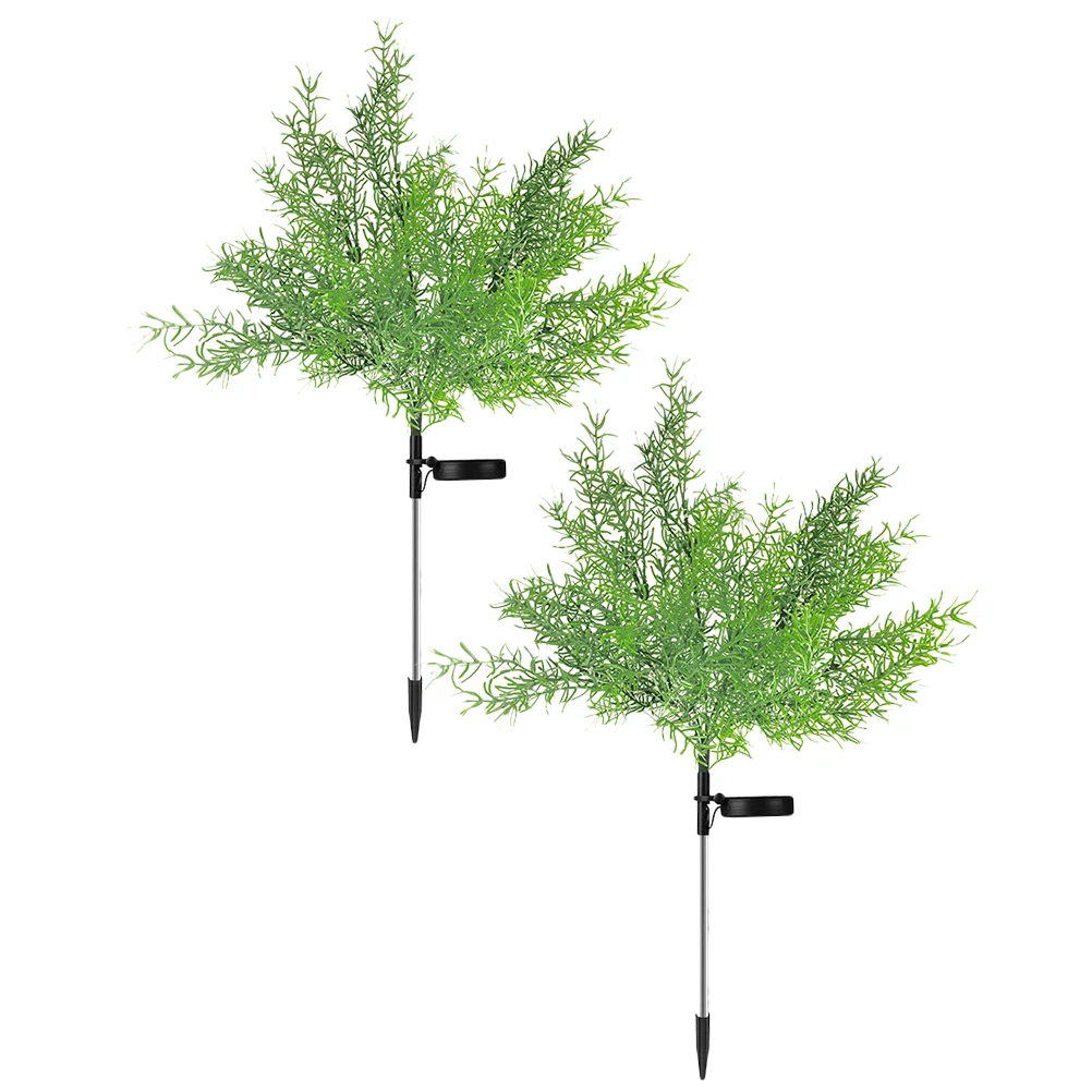 

2 Pcs Garden Solar Light Tree Christmas Lights outside Outdoor Adornment Energy Lamp Decor Xmas Decorations
