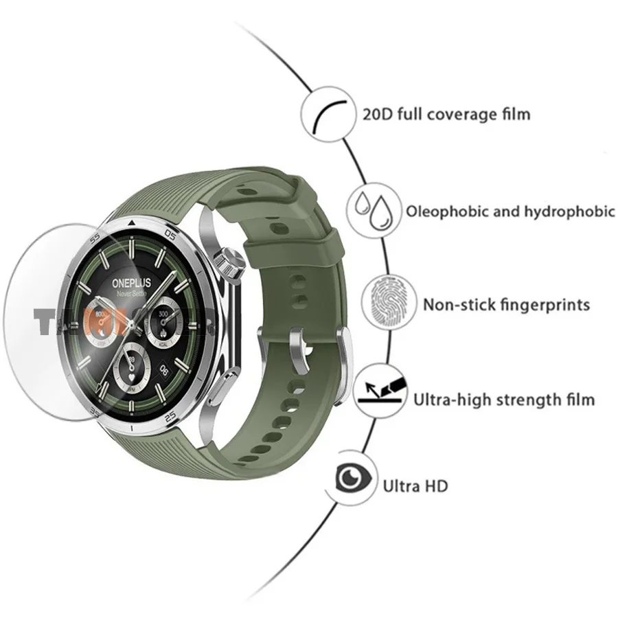 Защитная пленка из закаленного стекла для смарт-часов OnePlus Watch 3, защитная пленка от царапин для OnePlus Watch 3, аксессуар для чехла