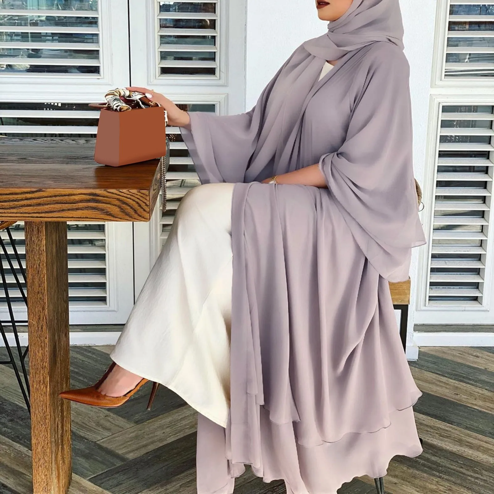 

Fashion Chiffon Abaya Kimono Dubai Muslim Cardigan Abayas Women Casual Robe female Islam Clothes Fashion Dubai Muslim Dress