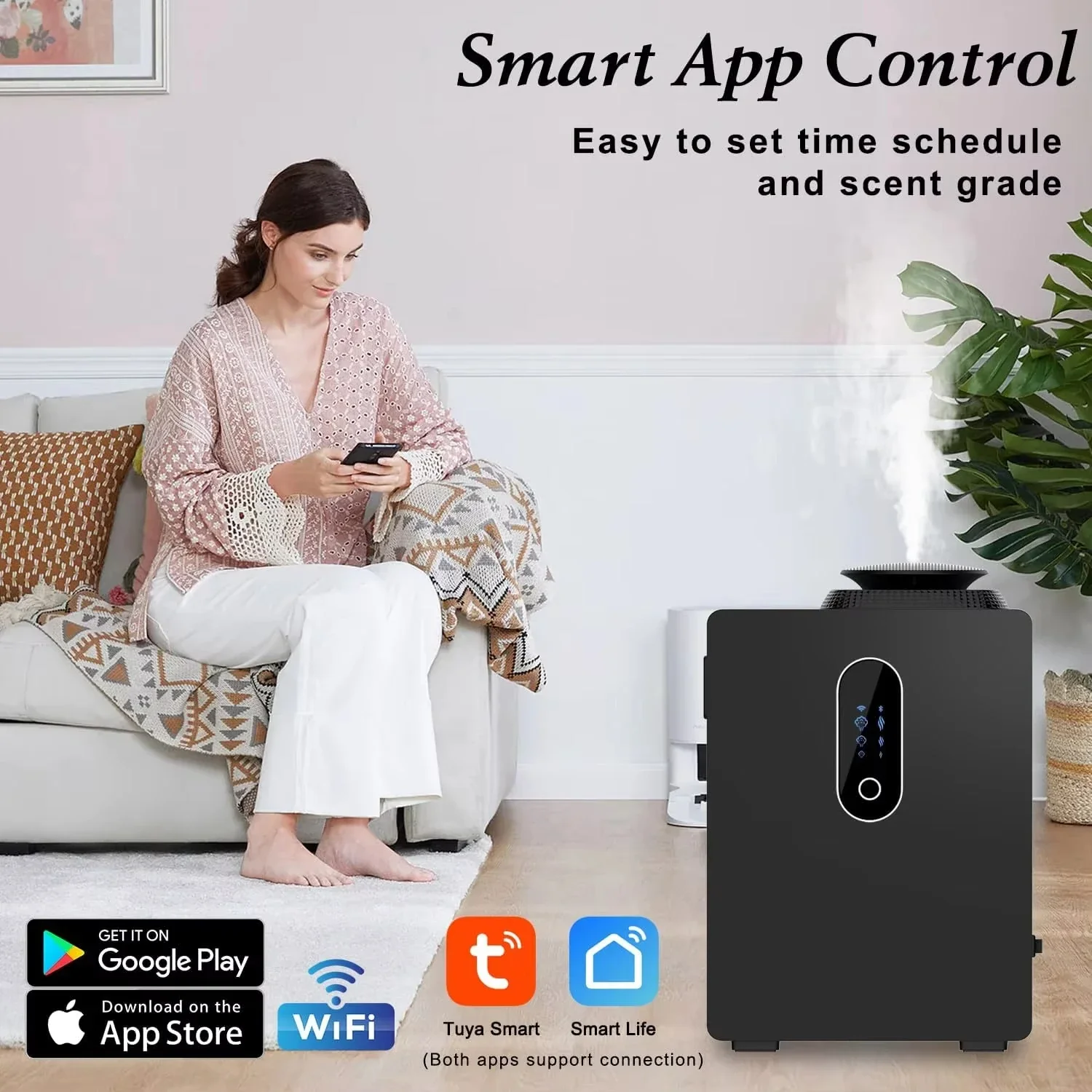 Bluetooth Aroma Diffuser Waterless Essential Oil Diffuser App Control Wall Mounted Scent Diffuser Hotel Fragrance Machine